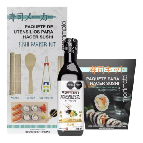 Kit Para Hacer Sushi + Utensilios + Salsa Soya Ponzu 250ml