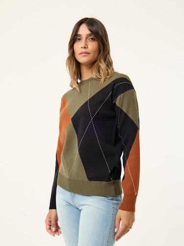 Sweater Rombos De Bremer Tejido Grueso