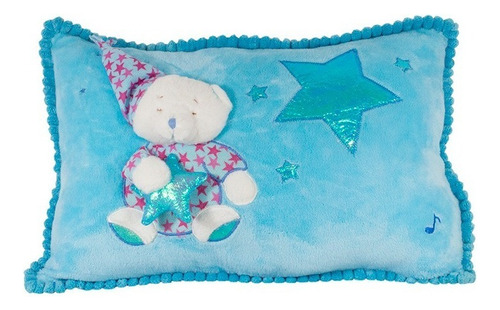 Almohada Cojin De Peluche Para Bebé Musical Cancion De Cuna Color Azul Pijama