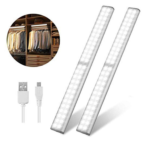 Llevó La Luz Del Armario, Led-52 Usb Recargable Iluminación 