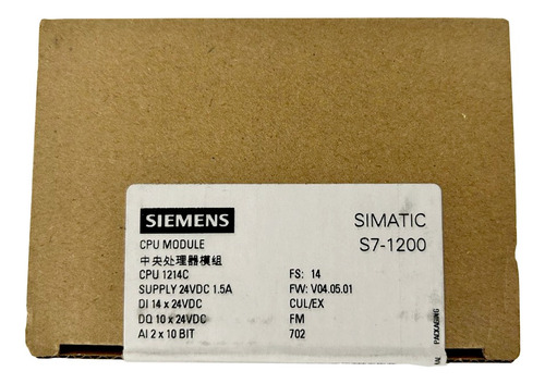 Plc Simatic S7-1200 1214c Siemens 6es7214-1ag40-0xb0