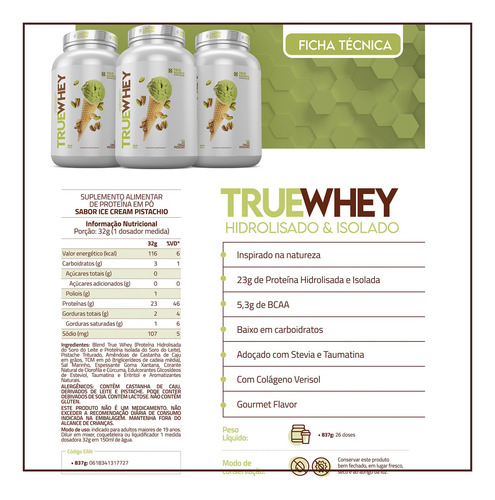 True Whey Proteína Isolada Hidrolisada Colágeno True Source