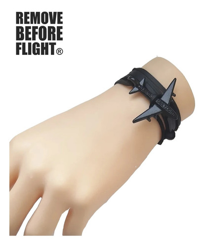 Pulsera Avión Unisex  Remove Before Flight ® Negro Negro