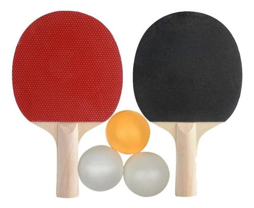Kit Par De Raquetas De Pin Pon Con 3 Pelotas Ak.sport