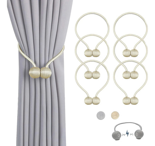 Alzapaños Para Cortinas Elegantes, Paquete De 6 Abrazaderas