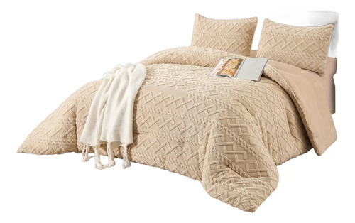 Cobertor Cubrecama Con Chiporro Invierno Trenzado +2 Fundas