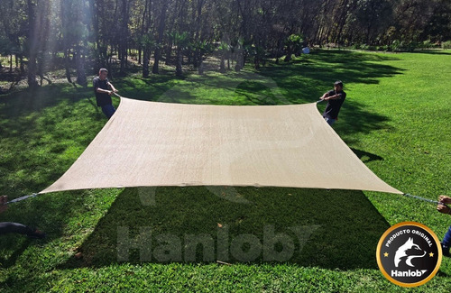 Imagen 3 de 10 de Malla 90% De Sombra Lista Para Instalar Beige De 5m X 4m
