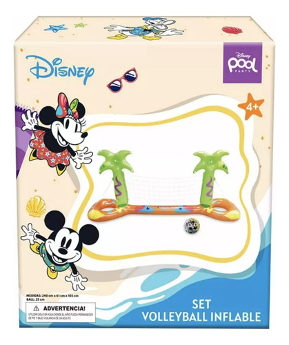 Inflable Flotante P/alberca Voleibol Volleyball Mickey Mouse Color Multicolor