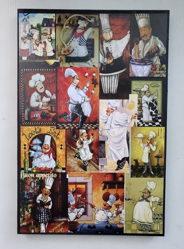 Chef Collage Vintage Poster Cuadro Cartel 