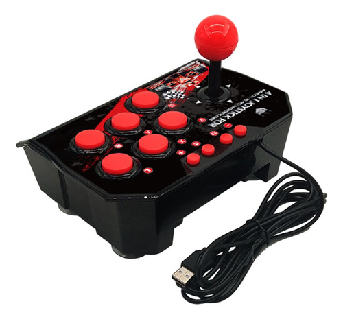 Controle Fliperama Compativel Nitendo Switch Game Arcade Box Cor Preto