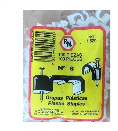 Grapas Plastica Rodomar N 8 Paquete 100u