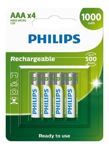 Imagem 3 de 3 de 4 Pilhas Aa Pequenas Recarregaveis Mais 4 Pilhas Aaa Palito
