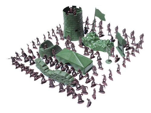 Para 100 Piezas Juegos Militares Combate Ejército Soldado