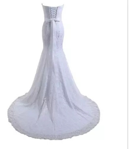 Imagen 3 de 4 de Vestido De Novia Sirena Nuevo Blanco Y Marfil