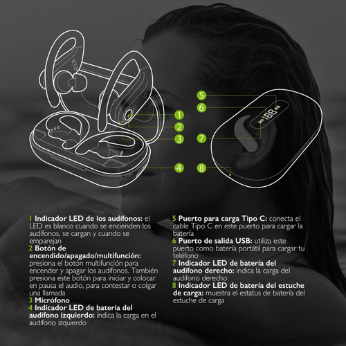 Auriculares Inalambricos Klip Xtreme Xtremebuds Powerbank Kte-500bk
