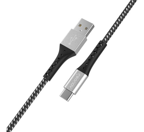 Cabo Usb-a Para Usb-c 1,2m Nylon Trançado Preto Geonav