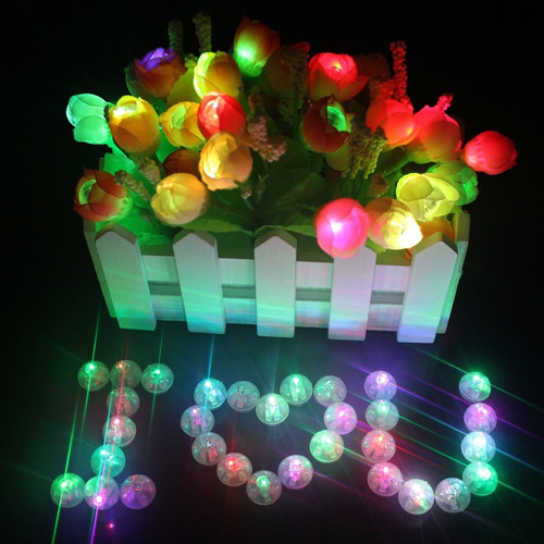 Micro Led Bexiga Luz Festa Balão Decoração Cor Multi C/ 50