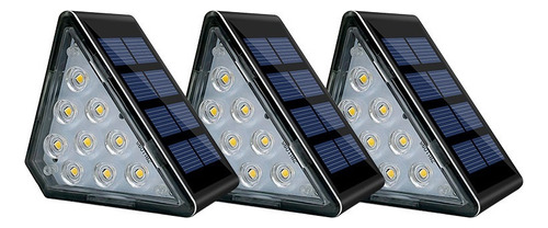 3 Piezas Montado Al Aire Libre Escalera Luz Solar Led Luz