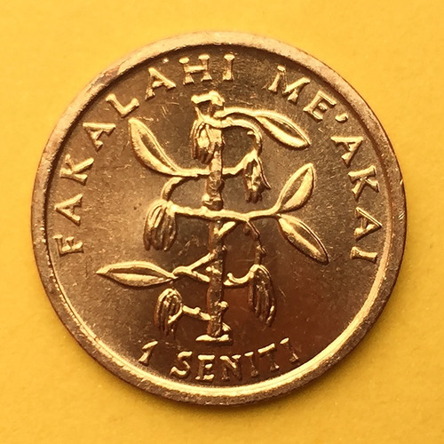 Tonga - Moneda 1 Senti 1990 - Maíz, Vainilla ¡ Nueva !