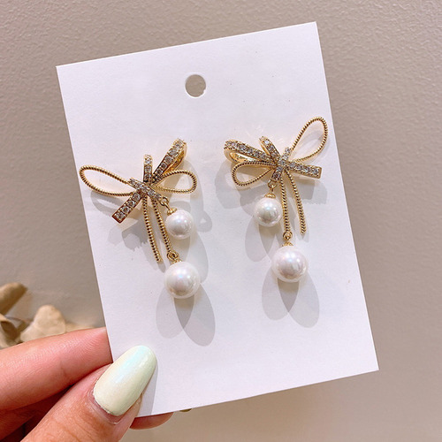 L Pendientes Arete Ins Con Colgante De Perlas Con Forma De