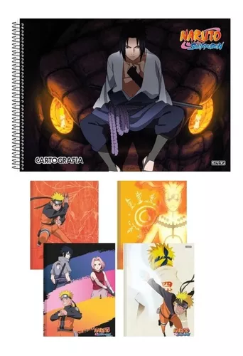 Caderno Espiral Cartografia e Desenho Capa Dura 60 Fls Naruto São Domingos  na Papelaria Art Nova