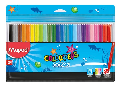 Marcadores Fibras Ocean Pulse Color Peps X24 Maped