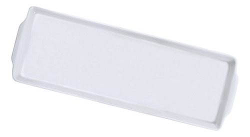 Bandeja Porcelana Com Alça Flat Rocambole Retangular 39x13cm