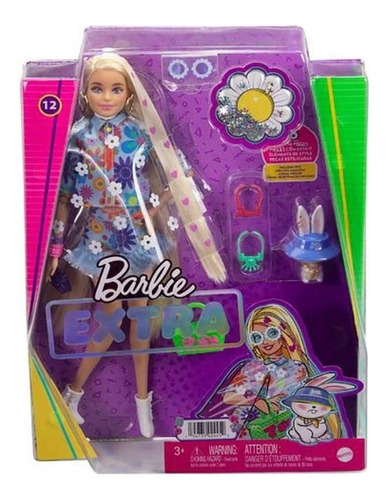 Barbie Extra Número 12 Conjunto Floral Con Conejo De Mascota