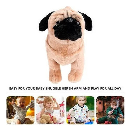 Mx1 1 Pieza Animal Relleno Peludo De Perro De Juguete Pug
