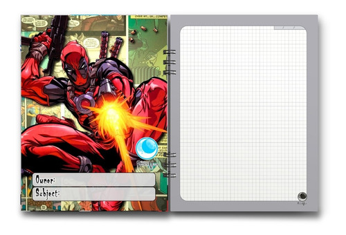 Imagen 1 de 3 de Cuaderno Deadpool 15x20 Cms Media Carta 100 Hojas