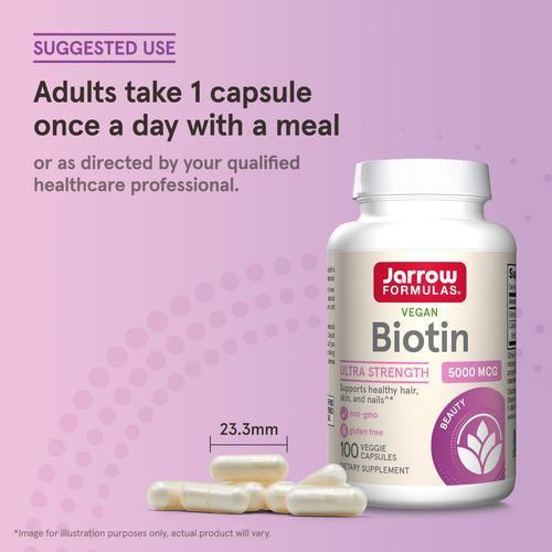 Jarrow Formulas Biotina 5000 Mcg 100 Cápsulas Veganas