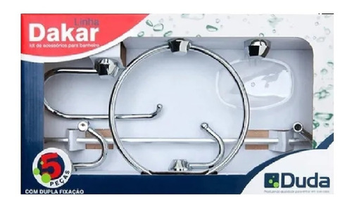 Accesorio P/baño Economico Dakar 5pc Cromo Cristal Ft