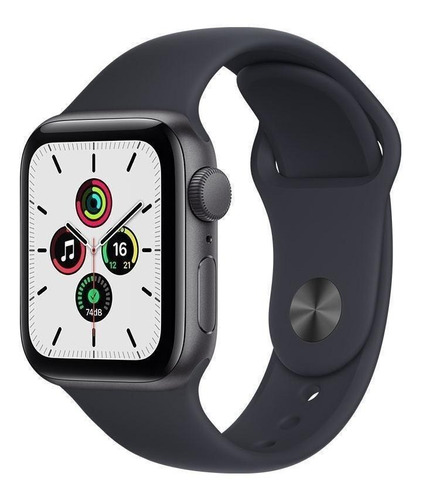 Apple Watch SE (GPS, 40mm) - Caja de aluminio color gris espacial - Correa deportiva Azul medianoche