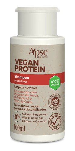 Shampoo Nutritivo Vegan Protein 100ml - Repara E Revitaliza