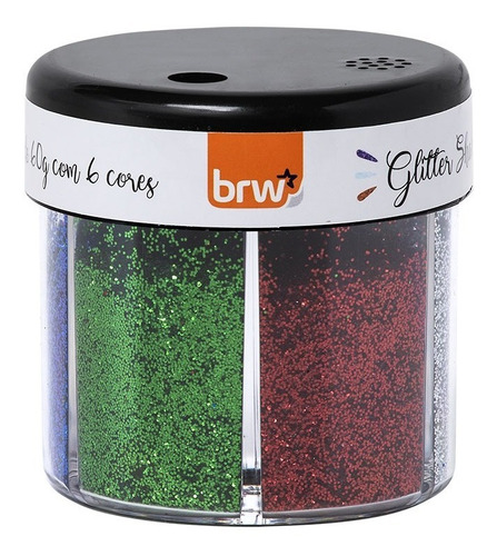 Glitter Shaker Colors Brw Purpurina 6 Cores 60g 