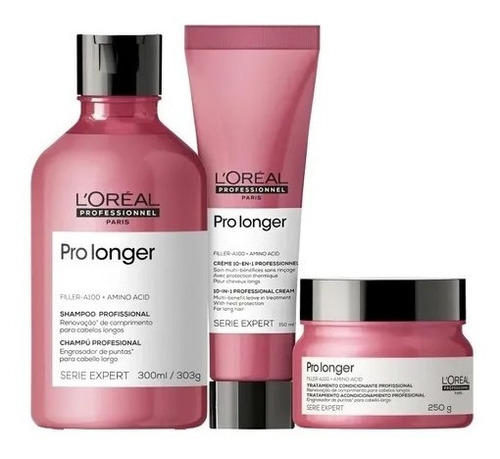 Kit Pro Longer Shampoo, Máscara E Leave-in Loréal