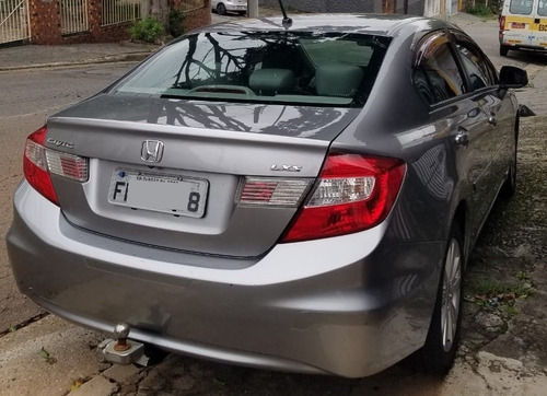 Civic Sedan Lxs 1.8 Flex Manual 2013 Cinza Un Dono Completo