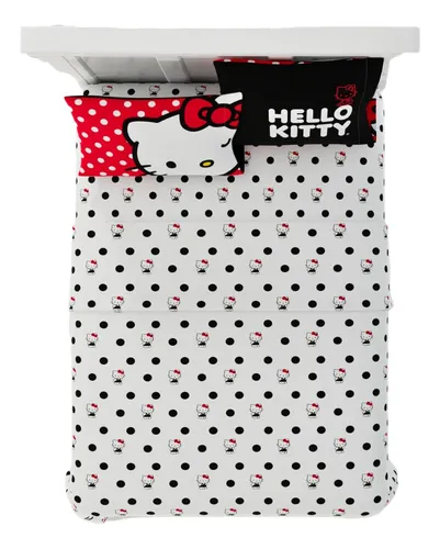 Franco Hello Kitty Bedding - Juego De Sábanas De Microfibr.