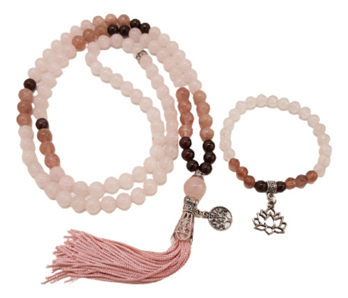 Japamala 108 + Pulseira Kit Flor De Lótus Árvore Da Vida Diâmetro 18 cm