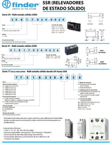 Relevador Estado Solido Ssr 1no P/ci Finder 348170608240