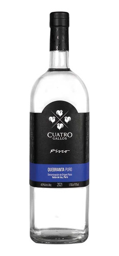 Pisco Puro Quebranta Cuatro Gallos Botella 1.75l