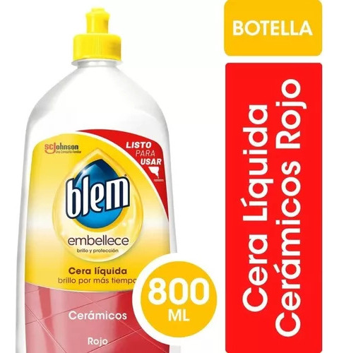 Cera Líquida Para Pisos Blem Cerámicos Rojo Botella X 3 Unid