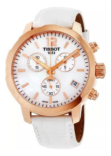 Reloj Tissot T0954173611700 42 Mm Blanco/perla Oro Rosa Blanco