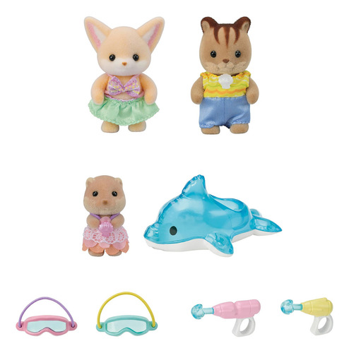 Trío Divertido De Piscina Calico Critters Nursery Friends