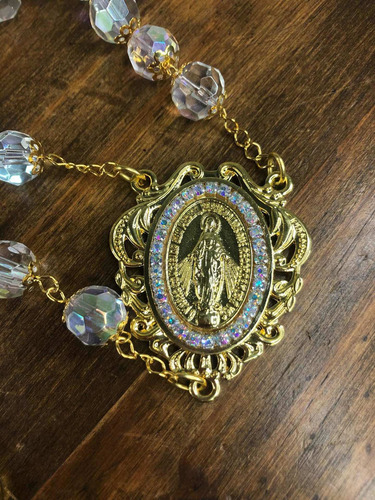 Imagem 6 de 8 de Porta Joia Com Terço Em Cristal 78cm Bodas De Ouro 50 Anos