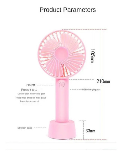 Mini Ventilador De Mano Portátil Recargable Usb Escritorio
