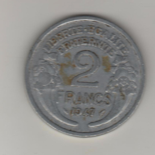 Francia Moneda De 2 Francos Año 1947 Km 886a.1 - Vf+