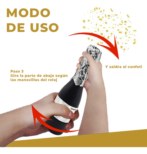 Bazuca De Confeti Metálico Botella Chica De Champagne Popper