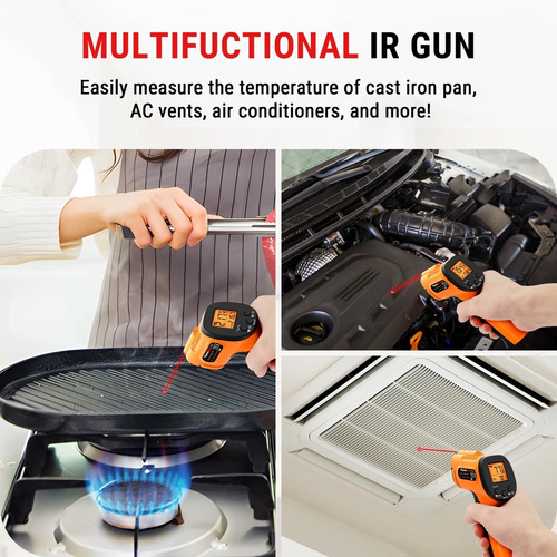 Pistola Termómetro Infrarrojo Para Cocina Y Horno Hasta 52 C