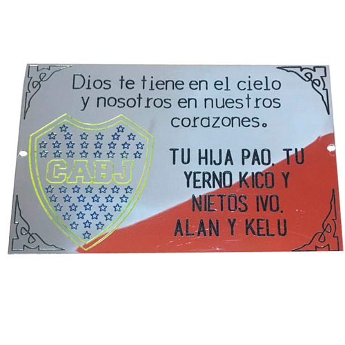 Placa Cromada Funeraria, Cementerio, Nicho, Lapida, 20x10cm